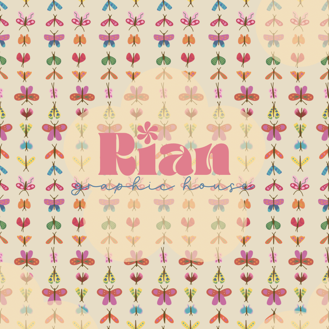 Spring Flutterflies//Beige Seamless