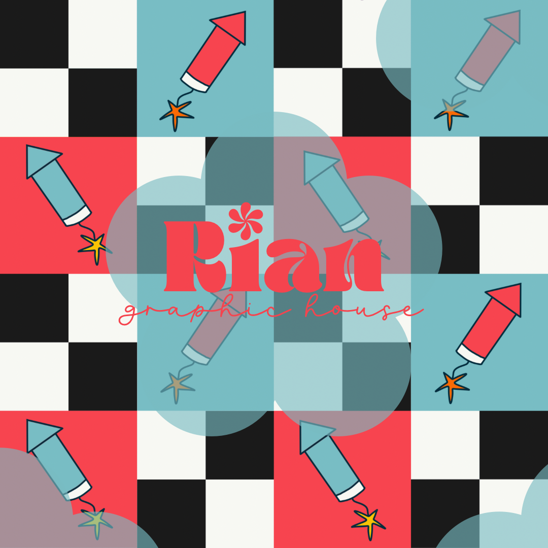 Retro Fourth//Rockets Seamless