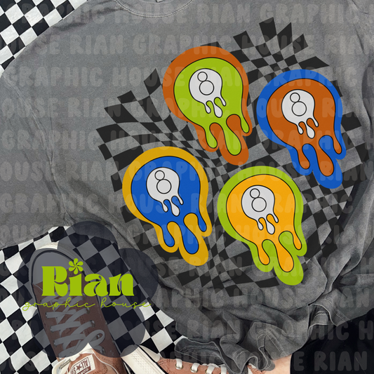 Drippy Magic 8s//Blue PNG