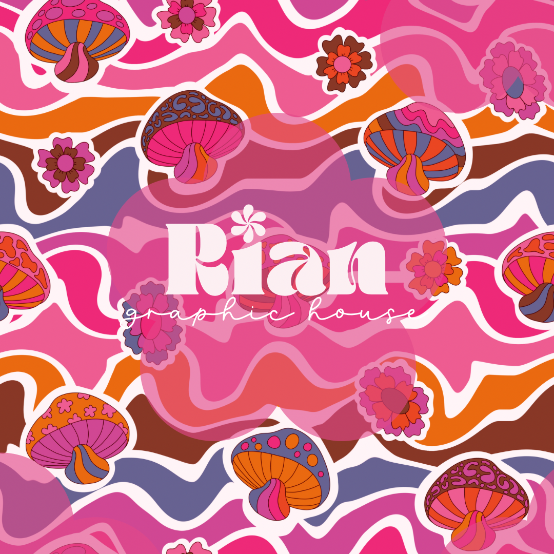 Mushroom Magic//Pink Seamless