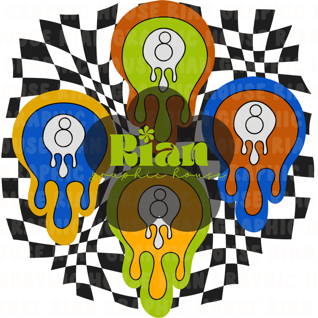 Drippy Magic 8s//Blue PNG