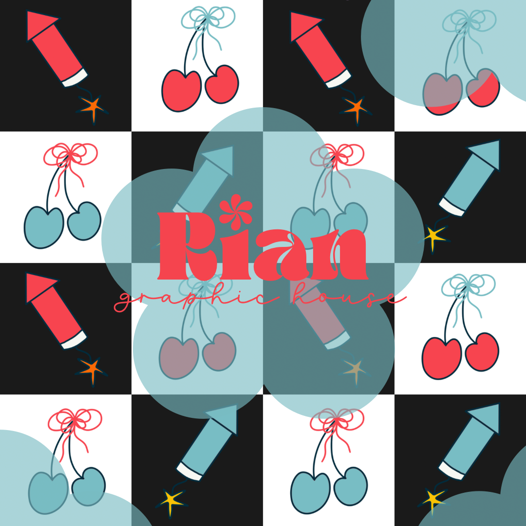 Retro Fourth//Party Checkers Seamless