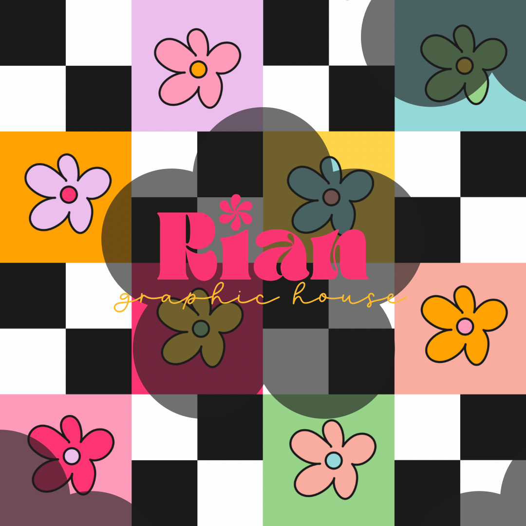 Retro Rainbow Floral Seamless