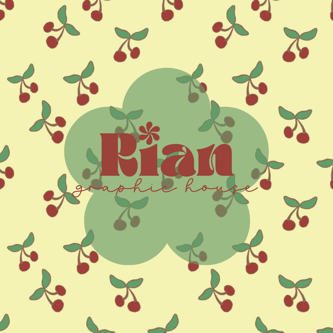 Vintage Cherries//Yellow Seamless