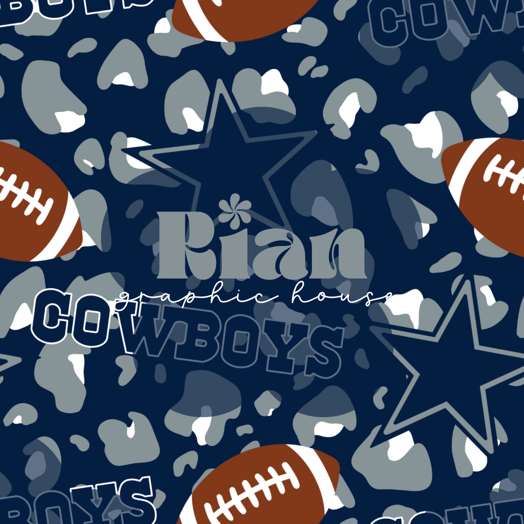 Leopard Cowboys//Blue Seamless