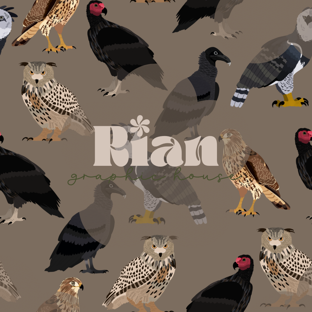 Birds of Prey//Tan Seamless