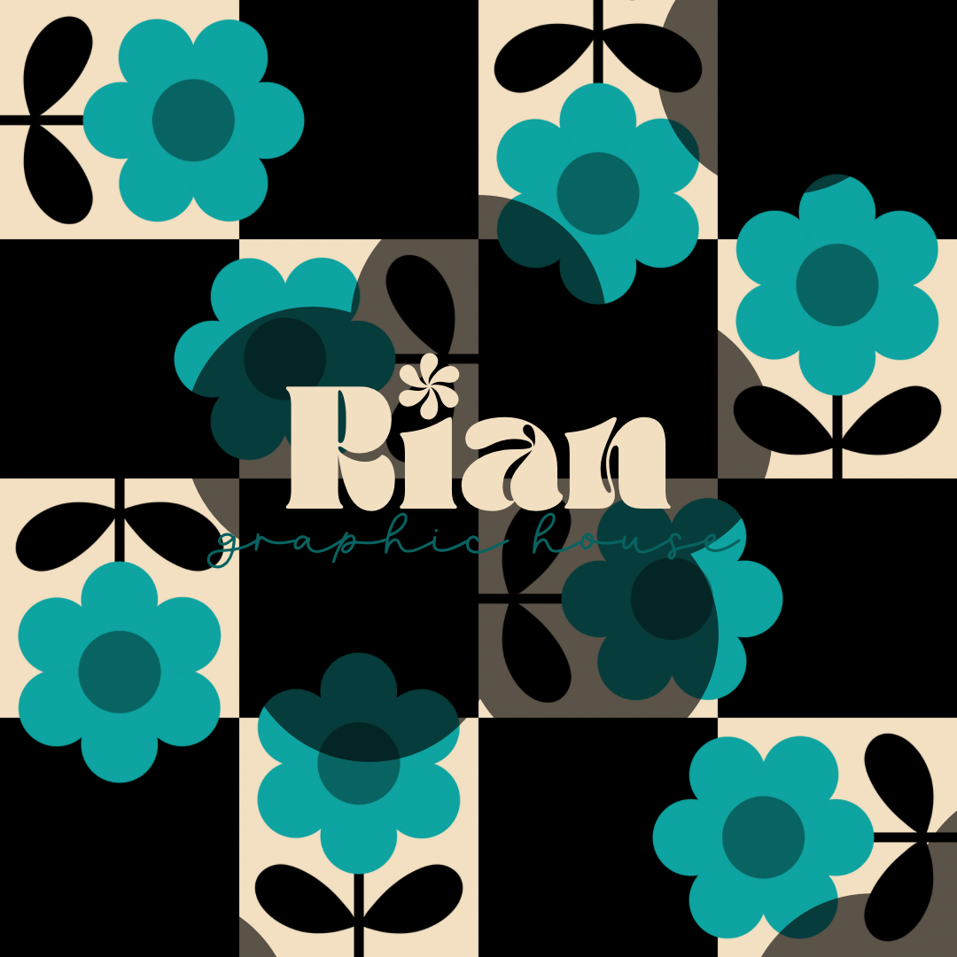 Geobloom//Teal Seamless