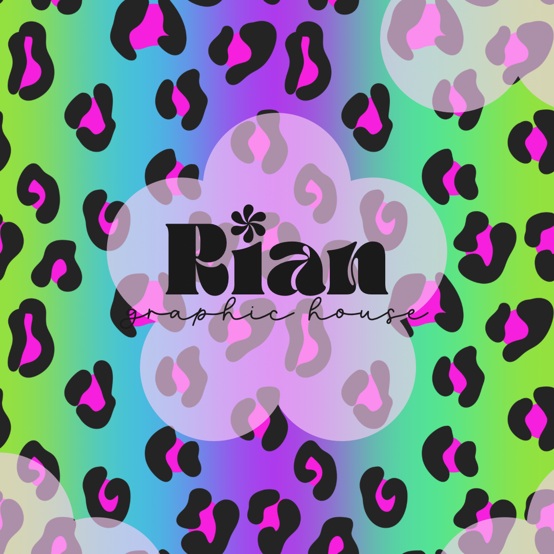 New Leopard//Neon Rainbow Seamless