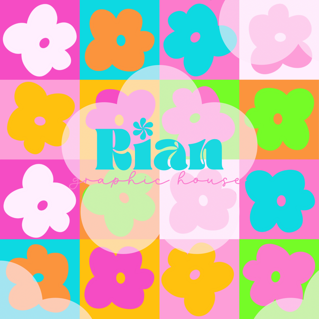 Flower Power Patchwork//Summer Bright Seamless