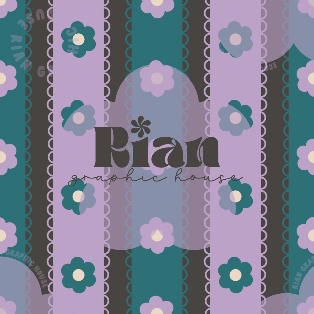 Daisy Stitch//Cool Colors Seamles