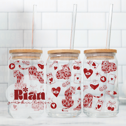 Lucky Leopard Love//Red Sipper Wrap PNG