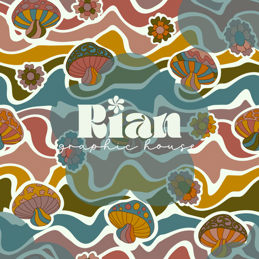 Mushroom Magic//Muted Seamless