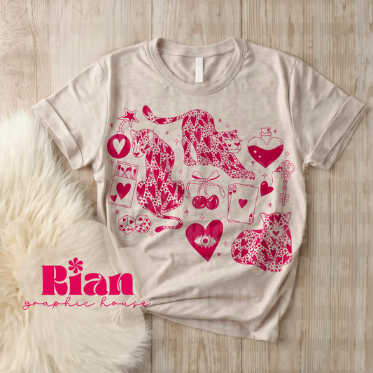 Lucky Leopard Love//Hot Pink PNG