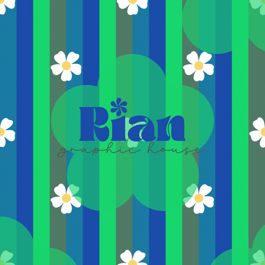 Daisy Drift//Lime Green Seamless