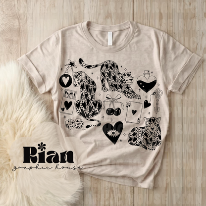 Lucky Leopard Love//Black PNG