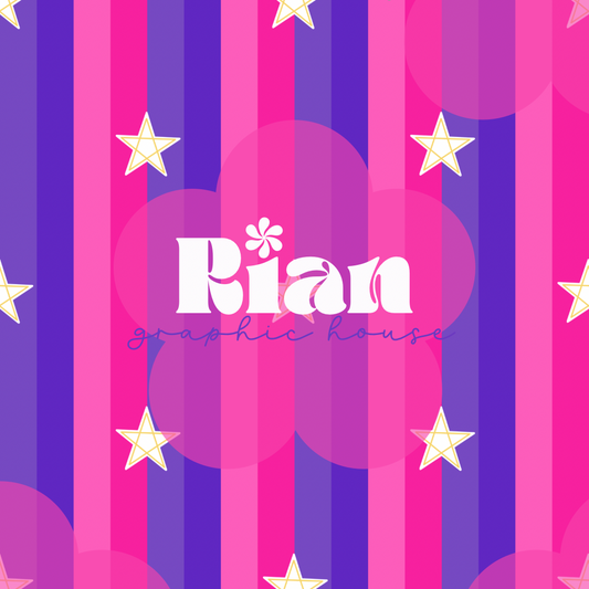 Starlit Stripes//Magenta Seamless