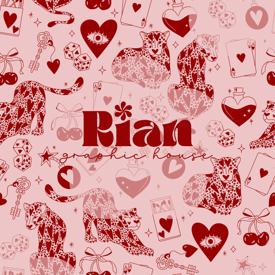 Lucky Leopard Love//Red Seamless