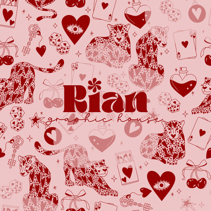 Lucky Leopard Love//Red Seamless