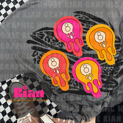 Drippy Magic 8s//Pink PNG