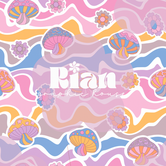 Mushroom Magic//Pastel Seamless