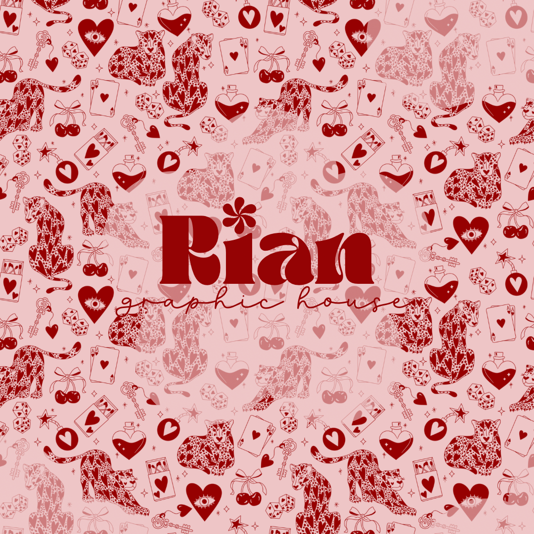 Lucky Leopard Love//Red Seamless