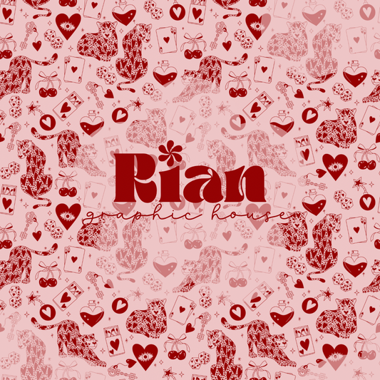 Lucky Leopard Love//Red Seamless