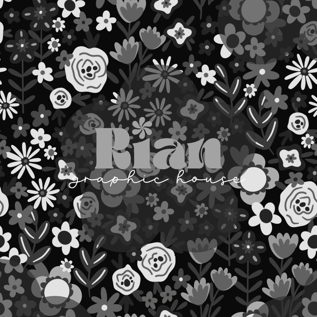 Flora’s Garden//Monochromatic Seamless