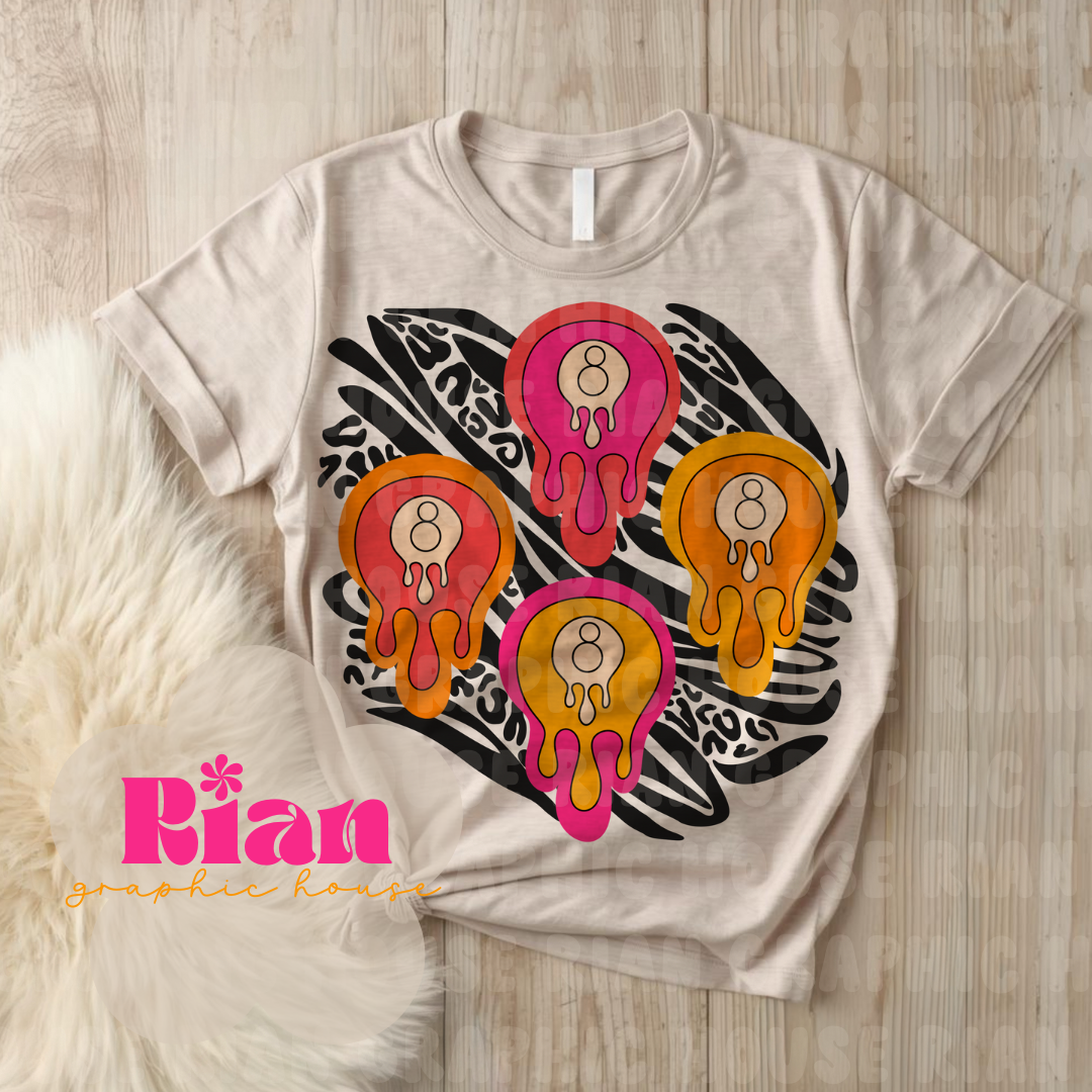 Drippy Magic 8s//Pink PNG