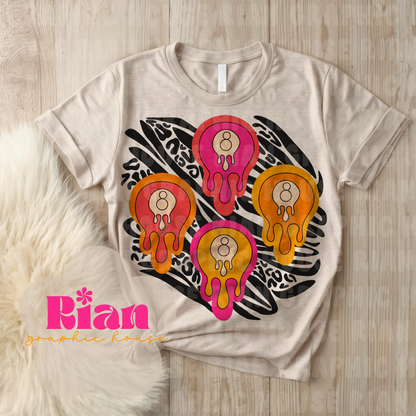 Drippy Magic 8s//Pink PNG