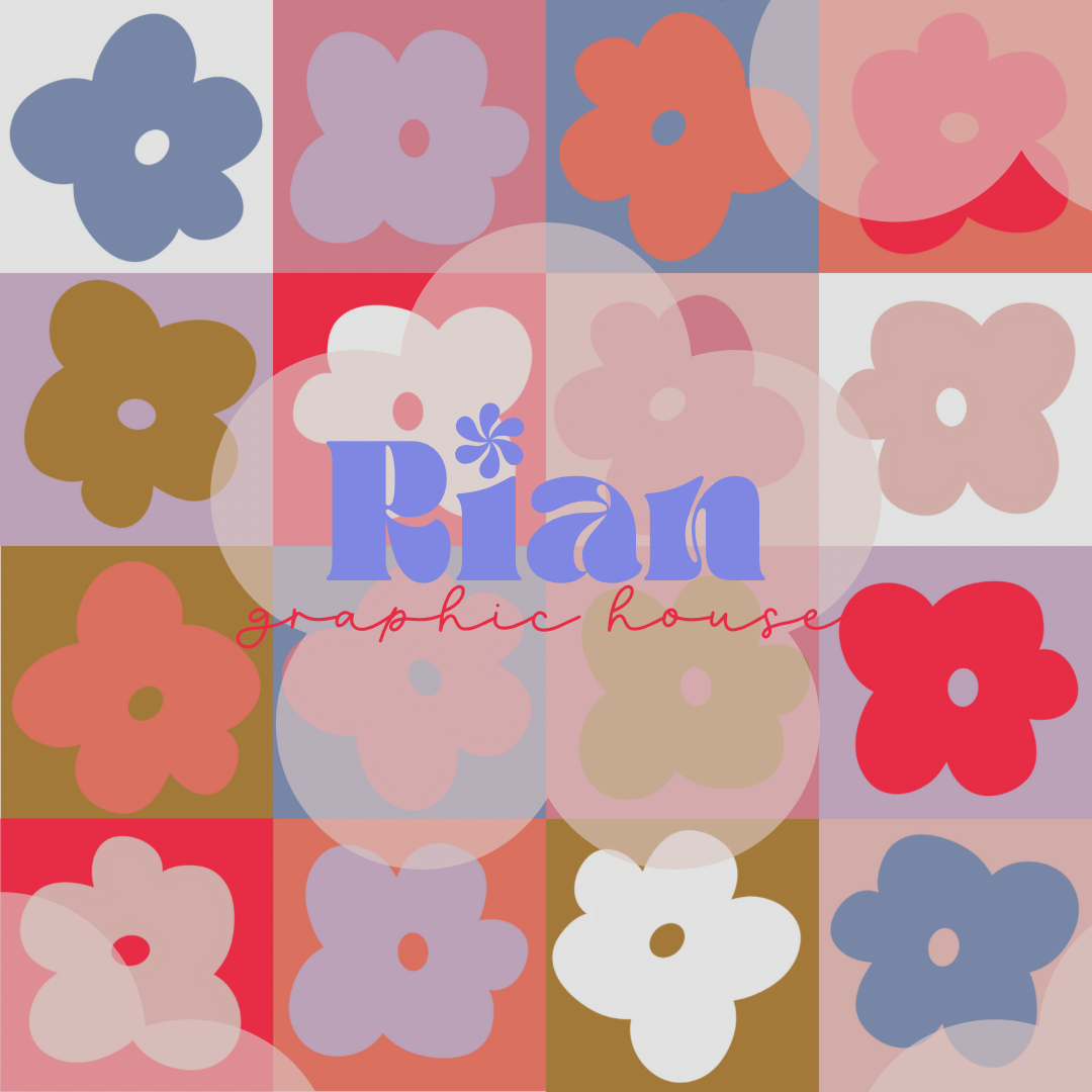 Flower Power Patchwork//Muted Seamless