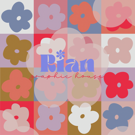 Flower Power Patchwork//Muted Seamless