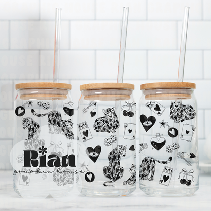 Lucky Leopard Love//Black Sipper Wrap PNG