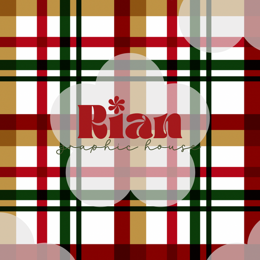 Poinsettias Plaid Seamless