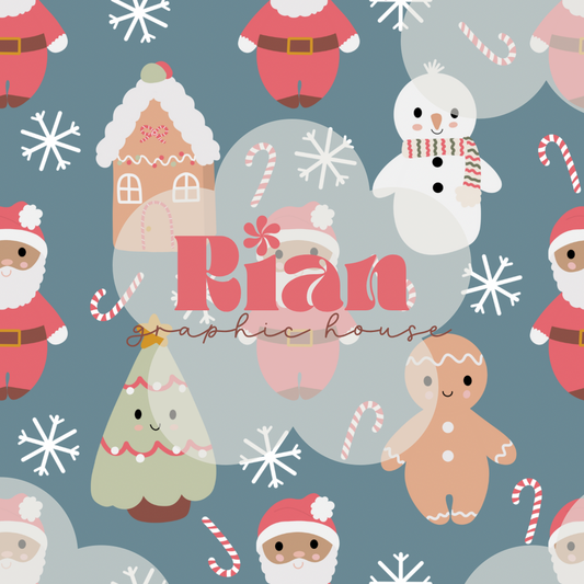 Snuggly Red Santas Seamless