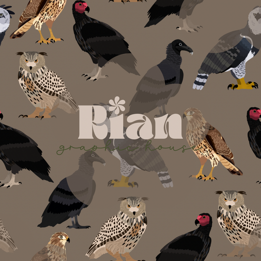 Birds of Prey//Tan Seamless