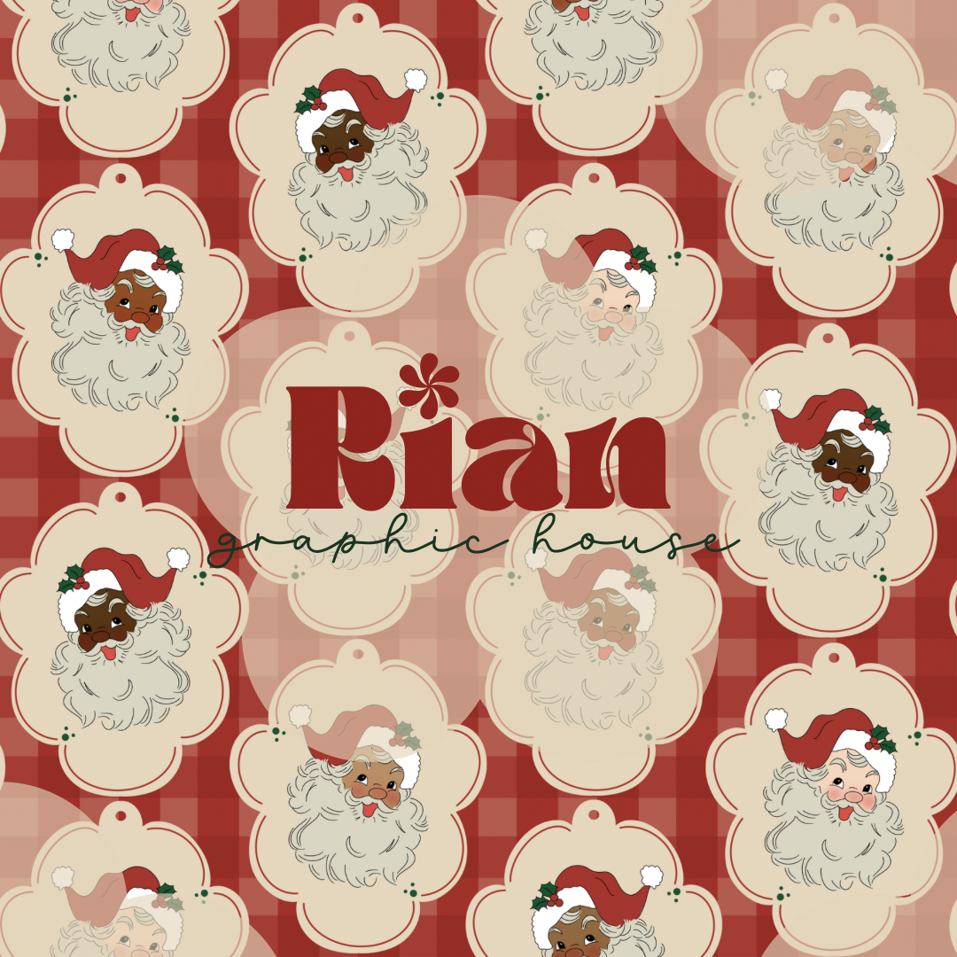 Santas//Red Plaid Seamless