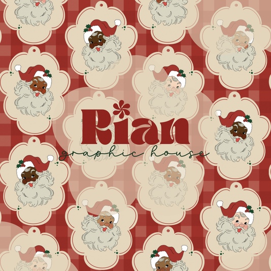Santas//Red Plaid Seamless