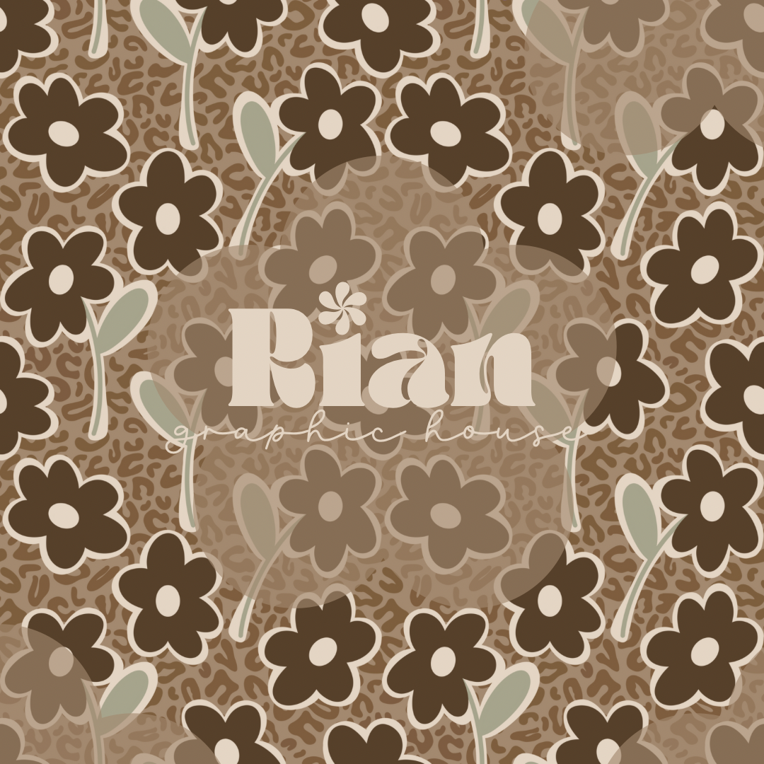 Sad Beige Daisies Seamless