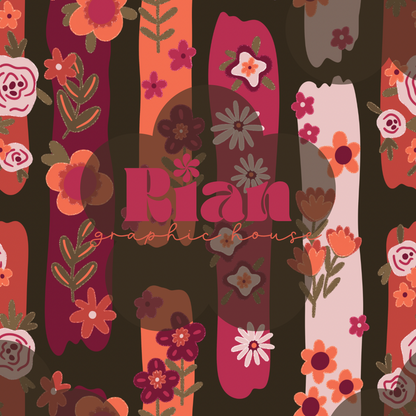 Retro Flora//Sparkle Seamless