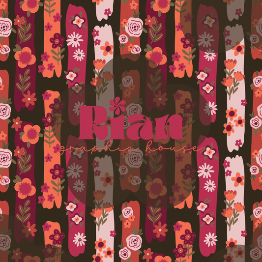 Retro Flora//Sparkle Seamless