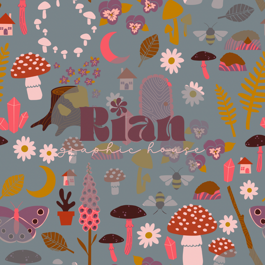 Fairy Garden//Denim Seamless