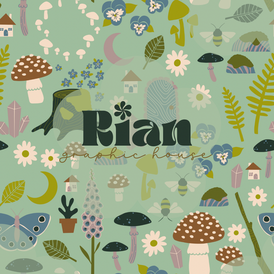Fairy Garden//Mint Seamless