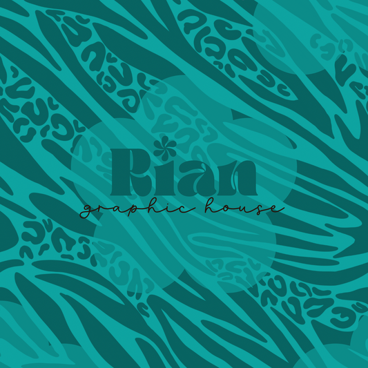 Animal Remix//Teal Electric Jungle Seamless