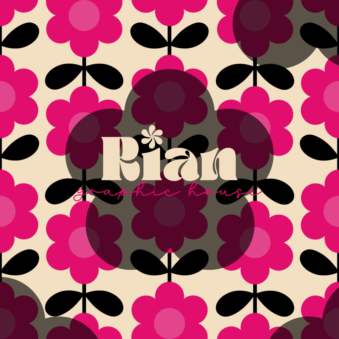 Mod Flora//Hot Pink Seamless