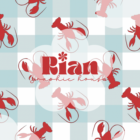 Lobster Buffet//Blue Seamless
