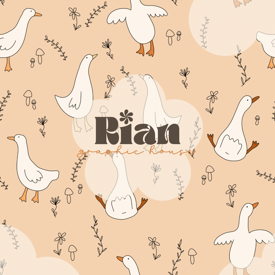 Goose on the Loose//Botanical Gardens Seamless