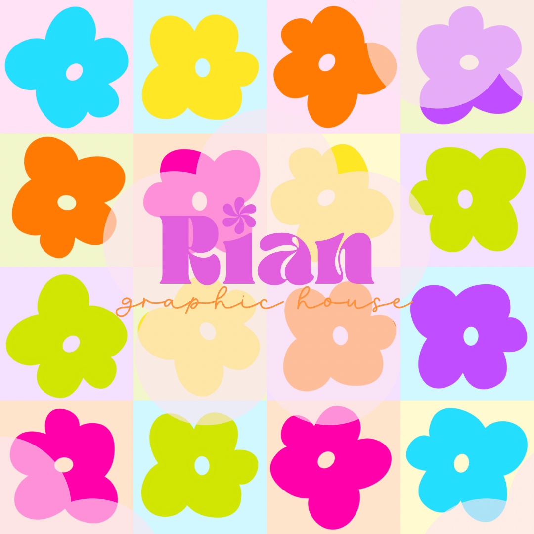 Flower Power Patchwork//Neon Semless