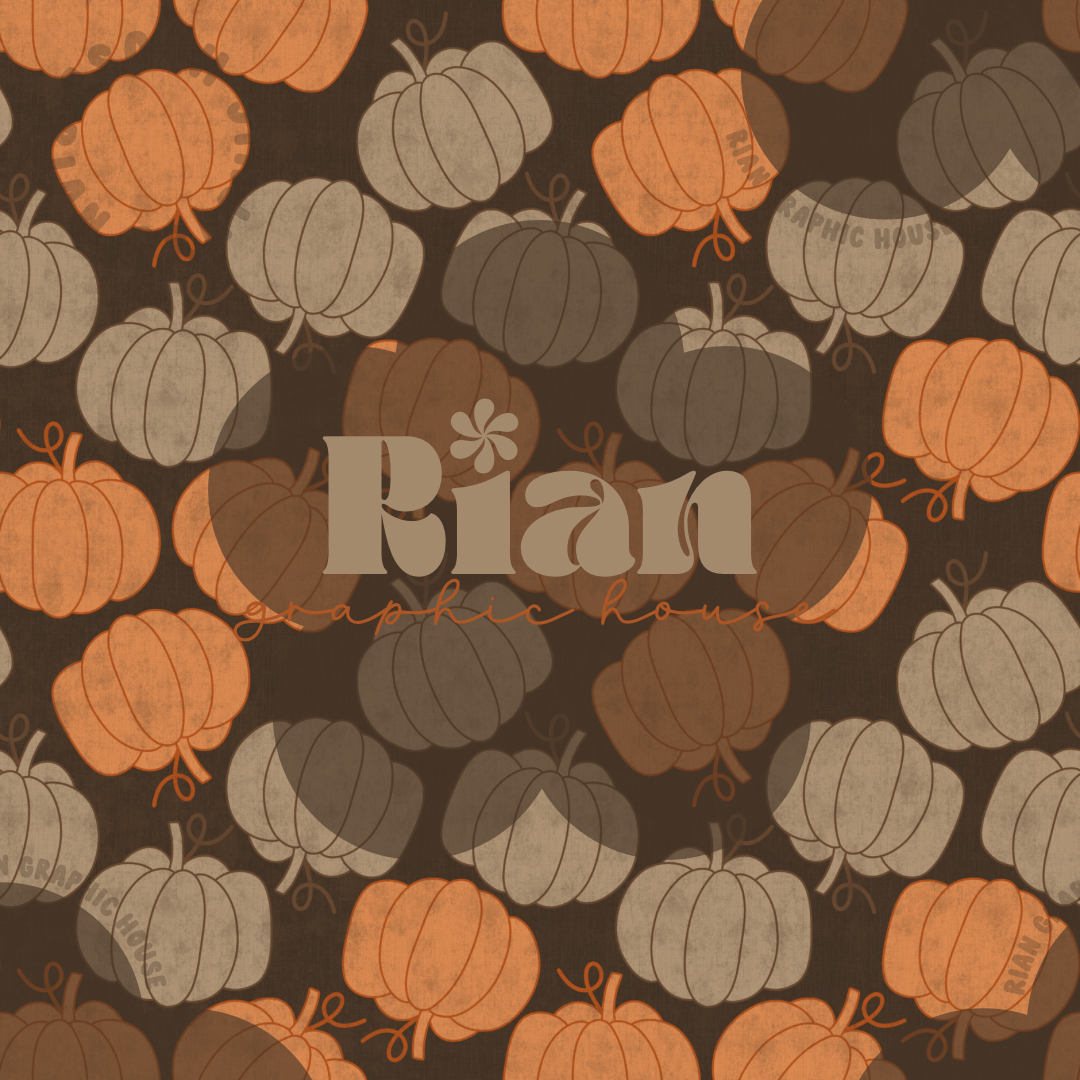 Cottage Pumpkins Seamless