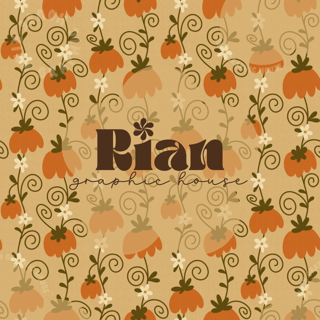 Pumpkins on the Vine Seamless