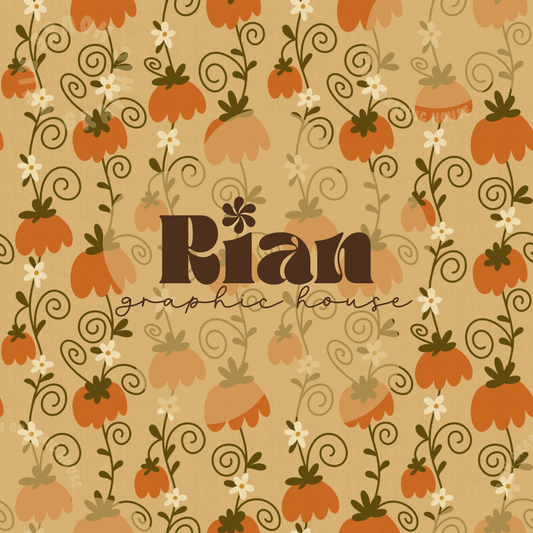 Pumpkins on the Vine Seamless